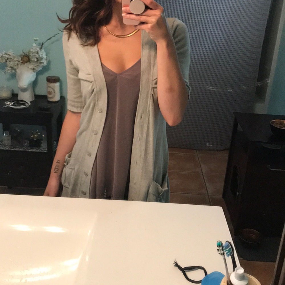 Anthropologie gray cardigan